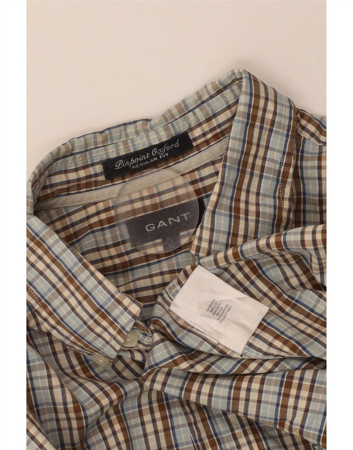 GANT Mens Regular Fit Shirt Large Grey Check Cotton