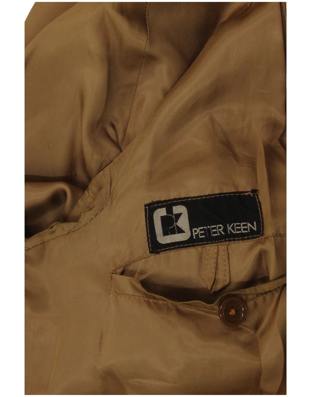 PETER KEEN Mens Suede Bomber Jacket UK 36 Small Brown Leather