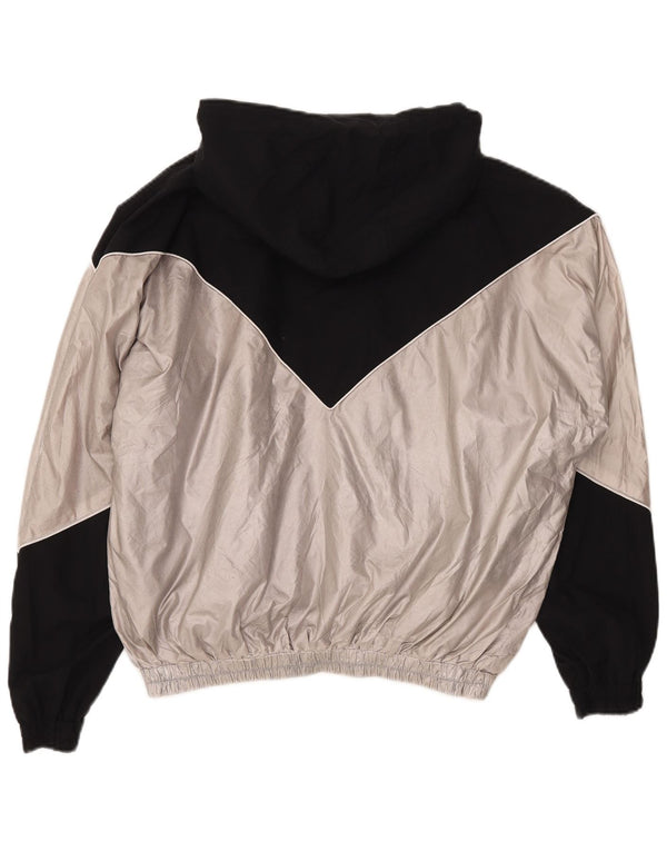 Topshop Womens Hooded Tracksuit Top Jacket UK 14 Medium Black Colourblock