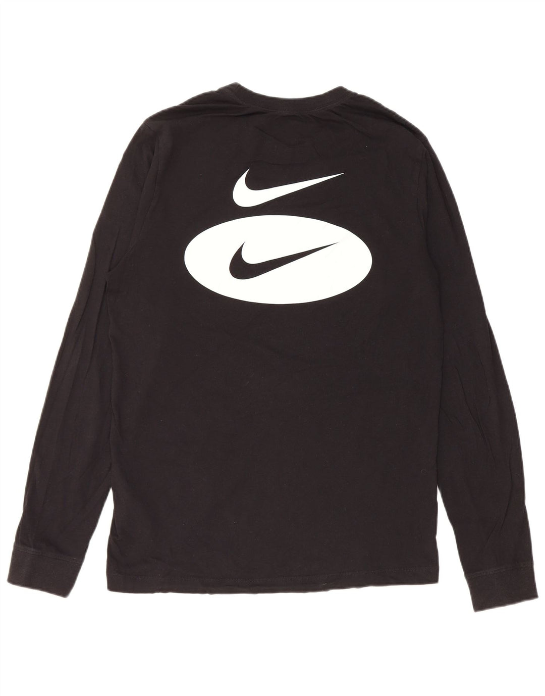 Nike Mens Graphic Top Long Sleeve Small Black Cotton