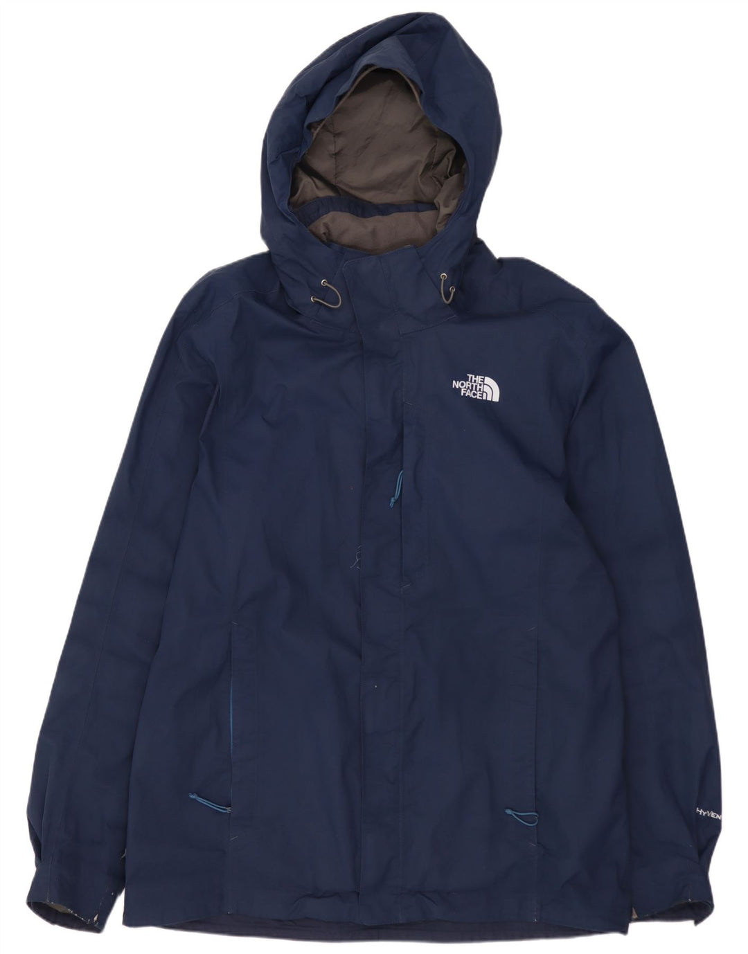 THE NORTH FACE Mens Hooded Rain Jacket UK 40 Large Navy Blue Polyester
