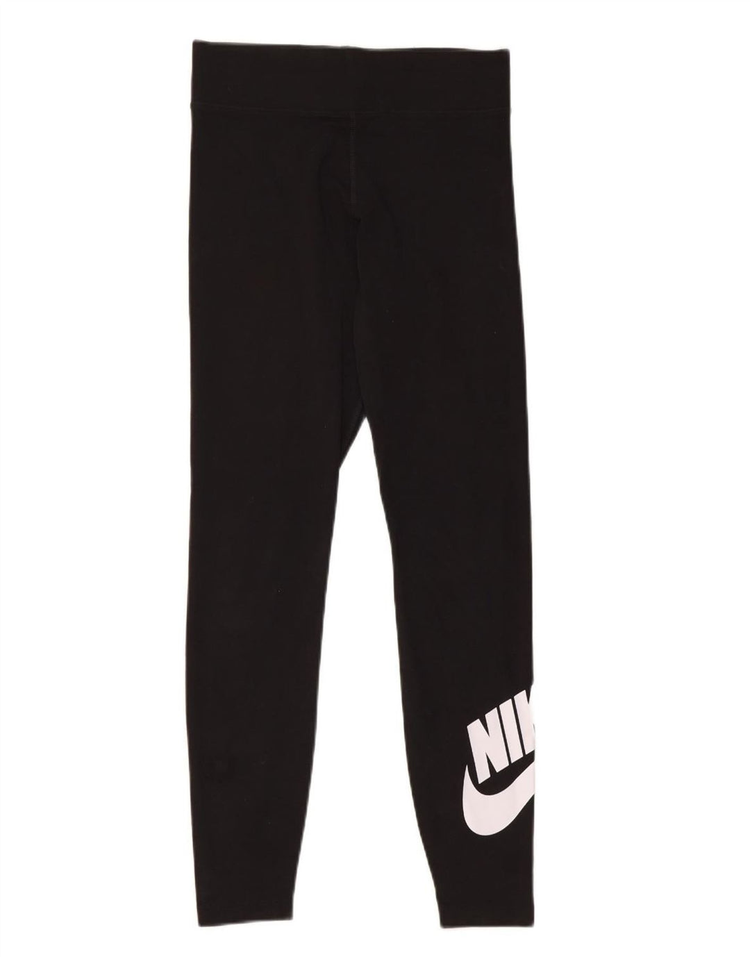 NIKE Womens Graphic Leggings UK 8 Small Black Cotton