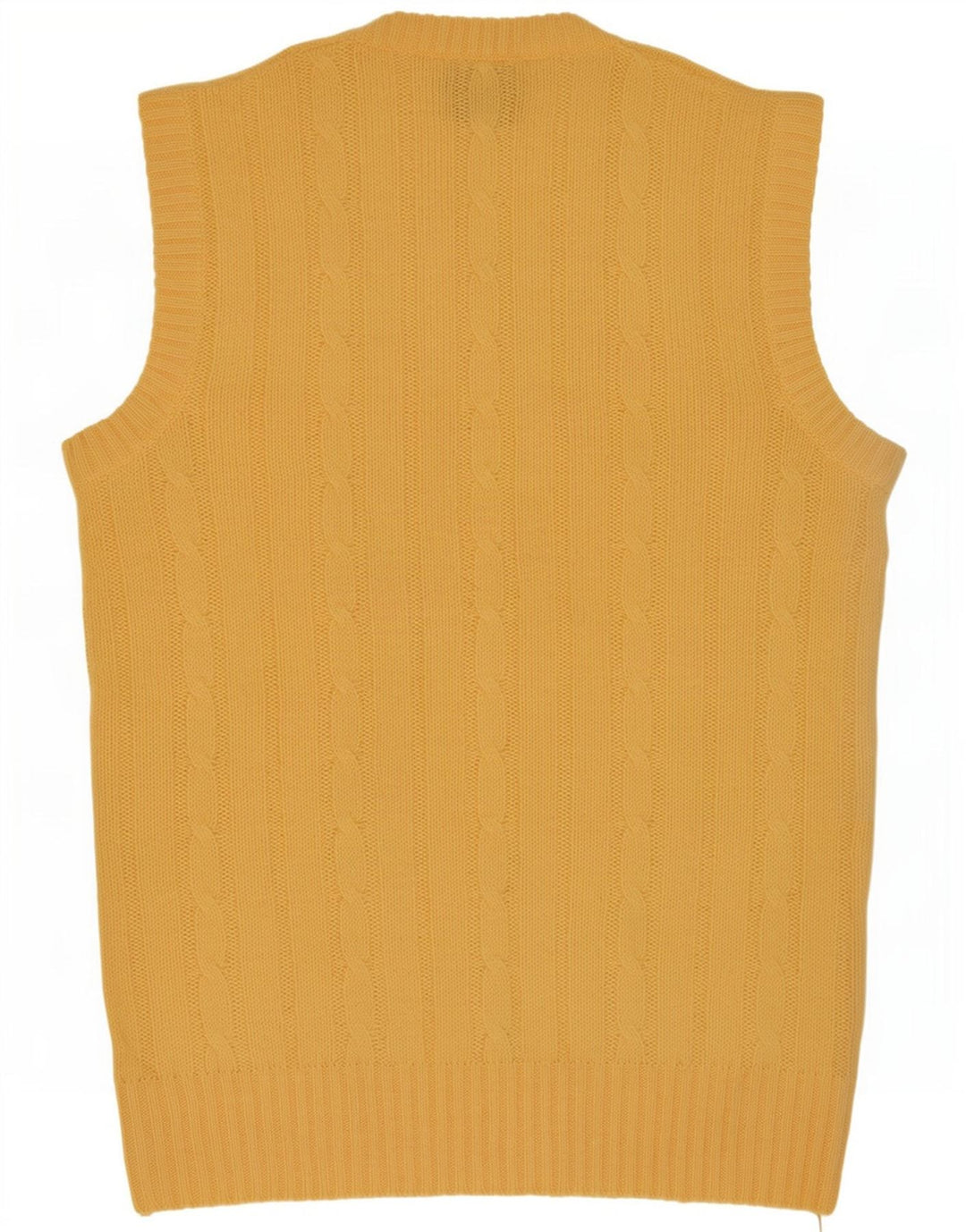 Shetland Mens Vest Tank Top XL Yellow Wool