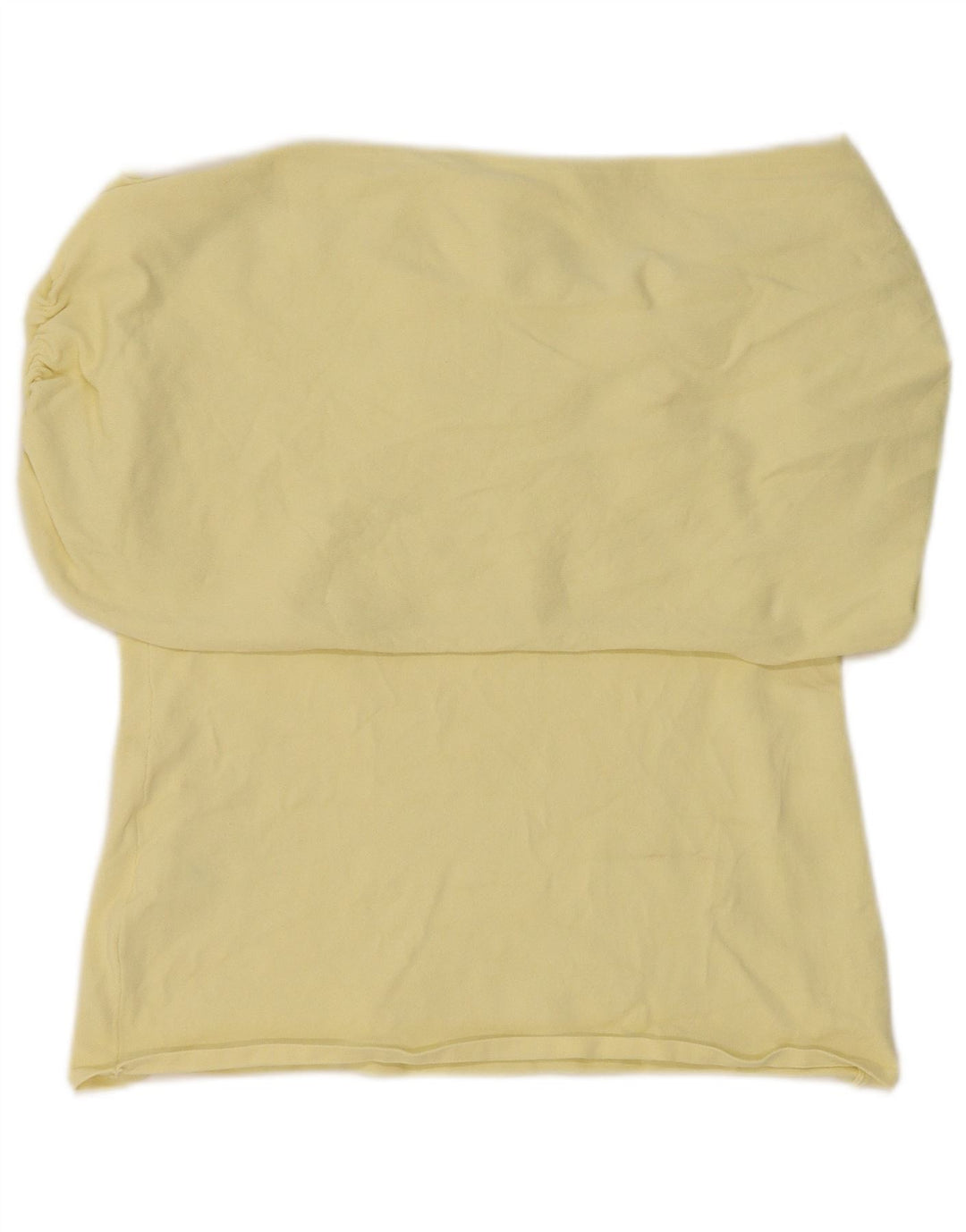 Zara Womens Off Shoulder Top UK 16 Large Yellow Viscose