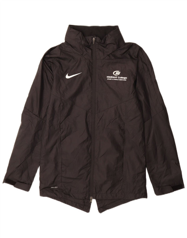 NIKE Mens Hooded Rain Jacket UK 36 Small Black Polyester