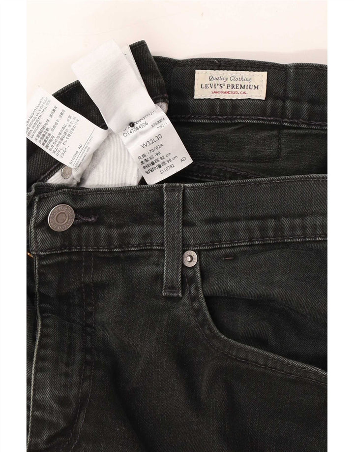 Levi's Mens 511 Slim Jeans W32 L30 Black Cotton
