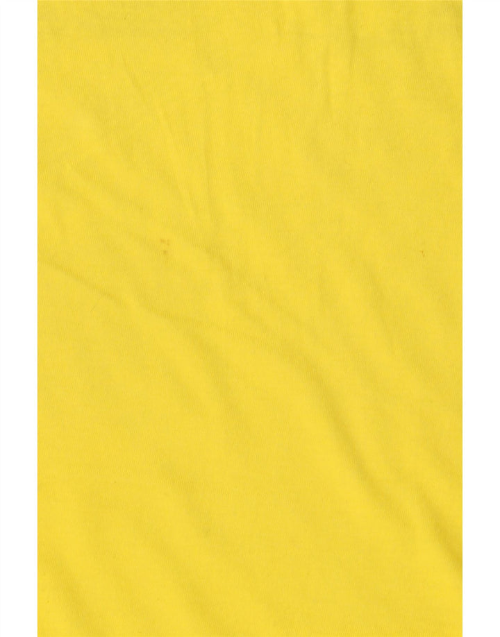 DIADORA Mens Graphic T-Shirt Top Medium Yellow Cotton