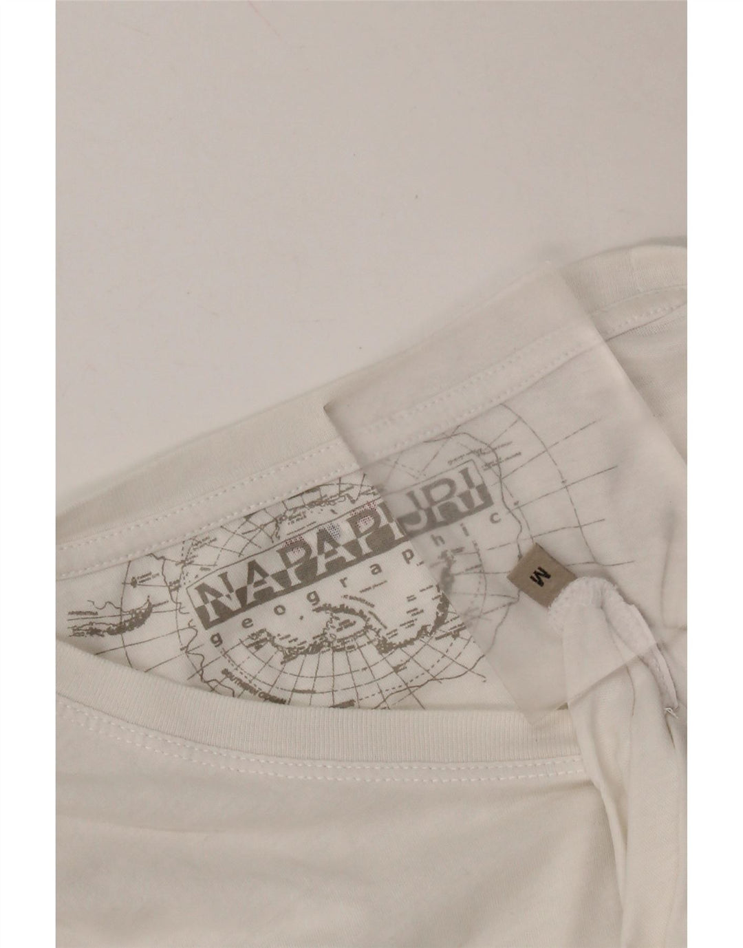 NAPAPIJRI Womens Geographic Graphic T-Shirt Top UK 14 Medium White