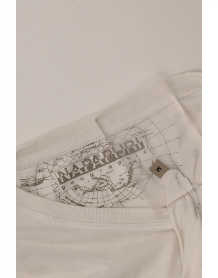 NAPAPIJRI Womens Geographic Graphic T-Shirt Top UK 14 Medium White