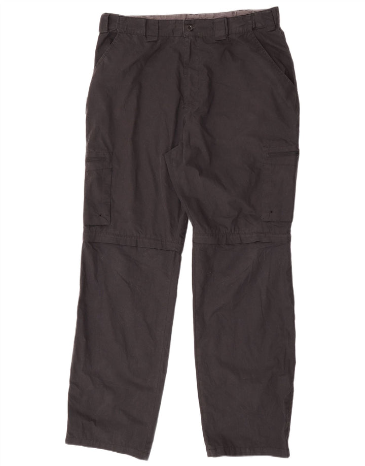 Mountain Warehouse Mens Straight Cargo Trousers W36 L31 Black Polyester