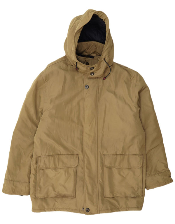 Navigare Mens Hooded Parka Jacket UK 44 2XL Khaki Polyester