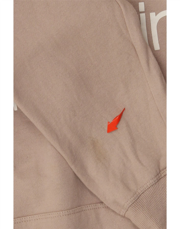 CALVIN KLEIN Womens Performance Loose Fit Hoodie Jumper UK 14 Medium Beige