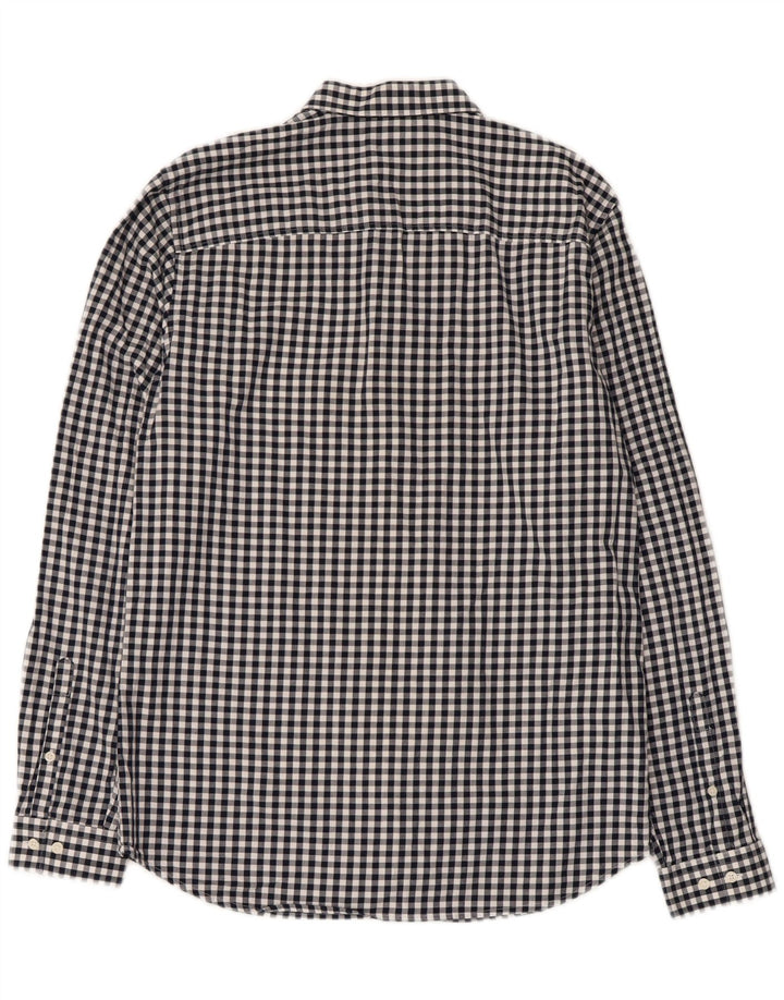 Jack & Jones Mens Shirt Medium Navy Blue Gingham Cotton