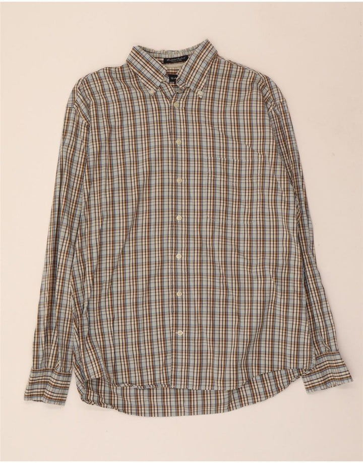 GANT Mens Regular Fit Shirt Large Grey Check Cotton
