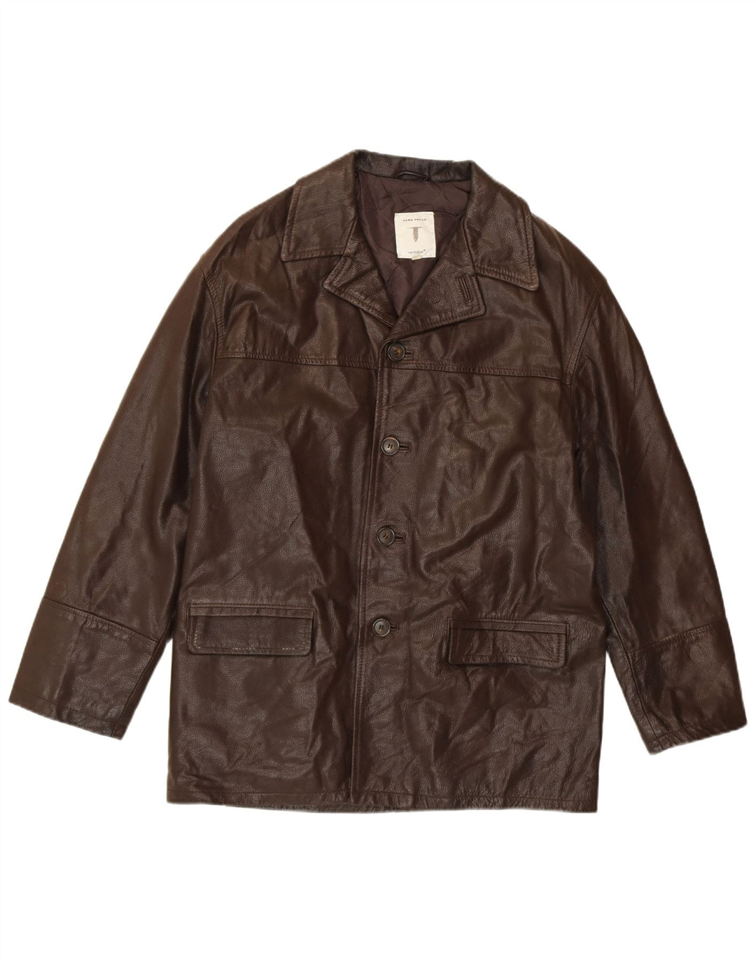 CONBIPEL Mens Leather Jacket IT 46 Small Brown Leather Classic