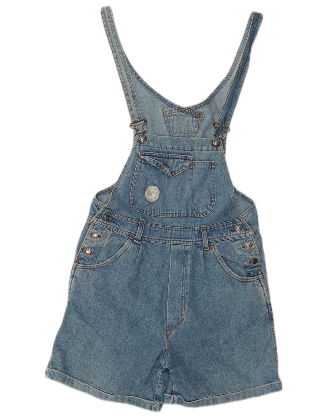VINTAGE Womens Osaka Dungarees Denim Shorts IT 42 Medium W28  Blue