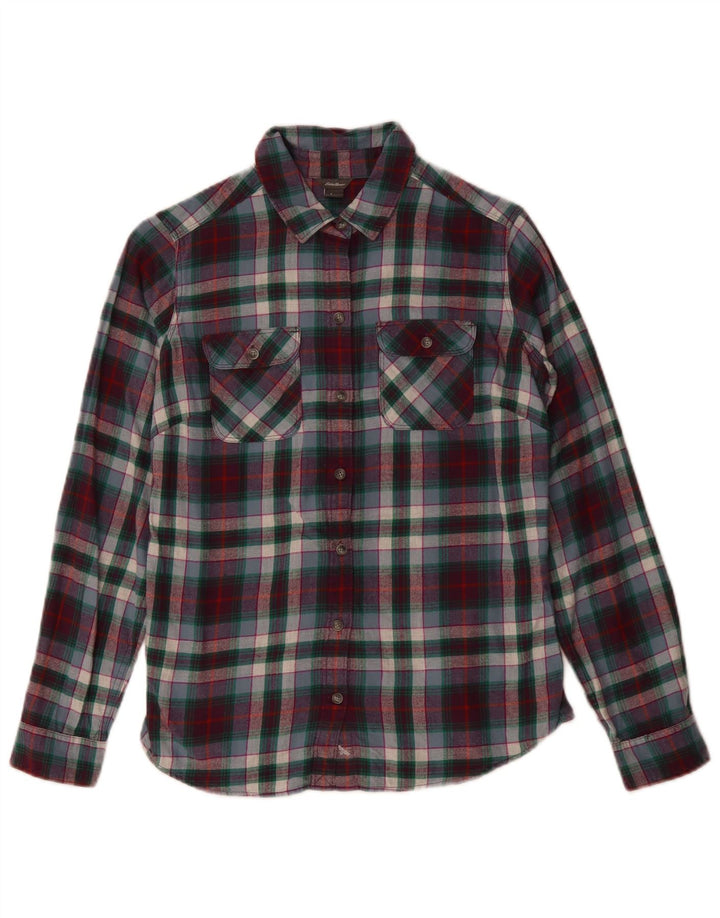 Eddie Bauer Womens Flannel Shirt UK 10 Small Multicoloured Check Cotton