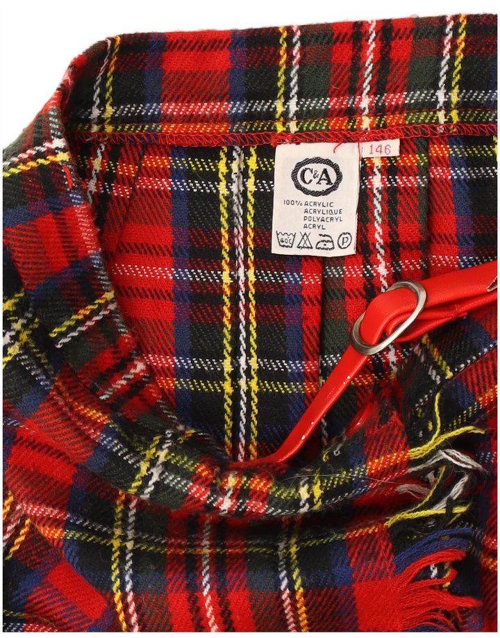 C & A Womens Wrap Skirt W24 XS Red Plaid Acrylic