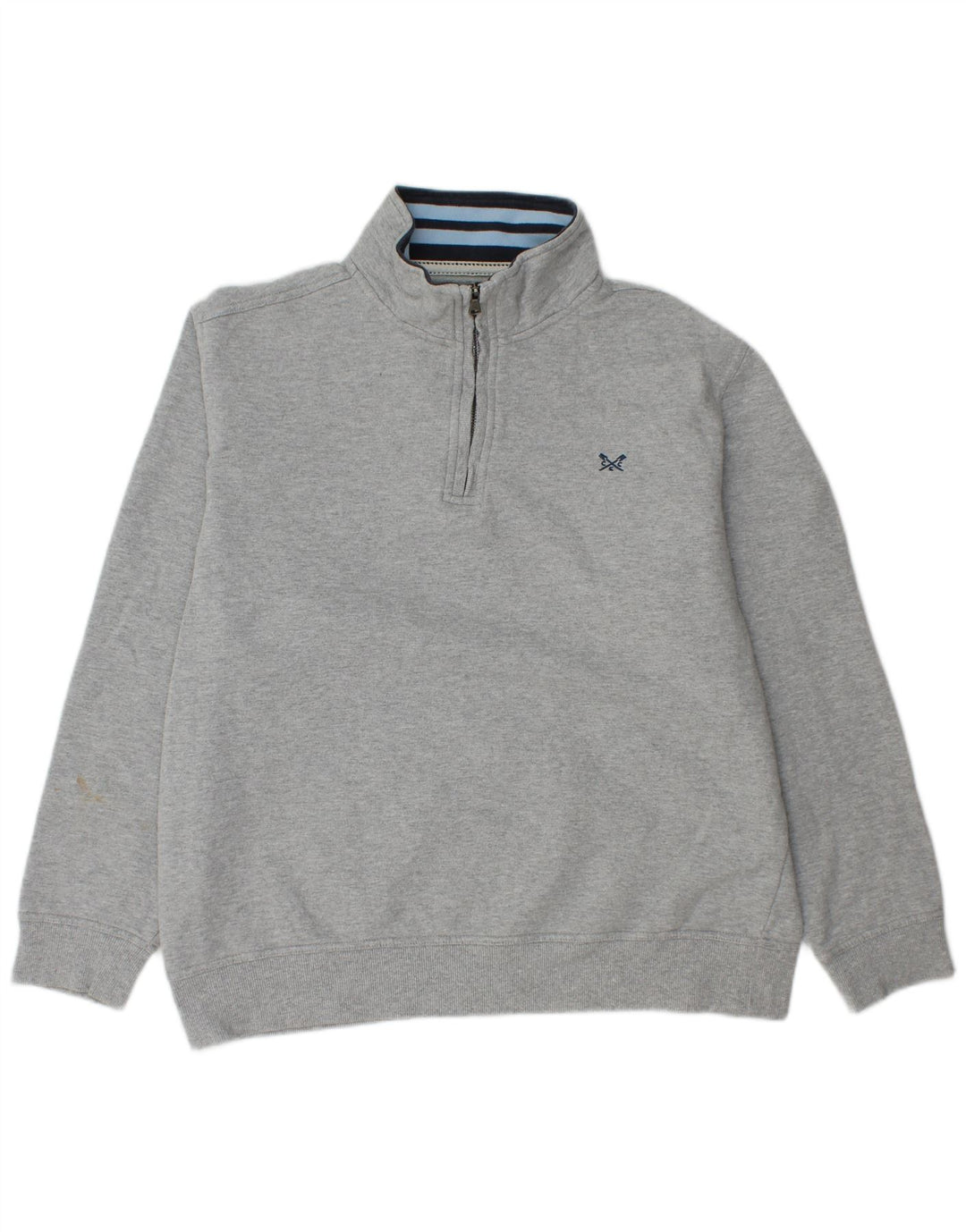 CREW CLOTHING Womens Zip Neck Sweatshirt Jumper UK 20 2XL Grey Cotton