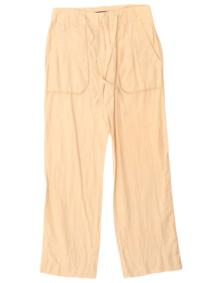 ZARA Womens Straight Casual Trousers Medium W30 L29 Beige Linen