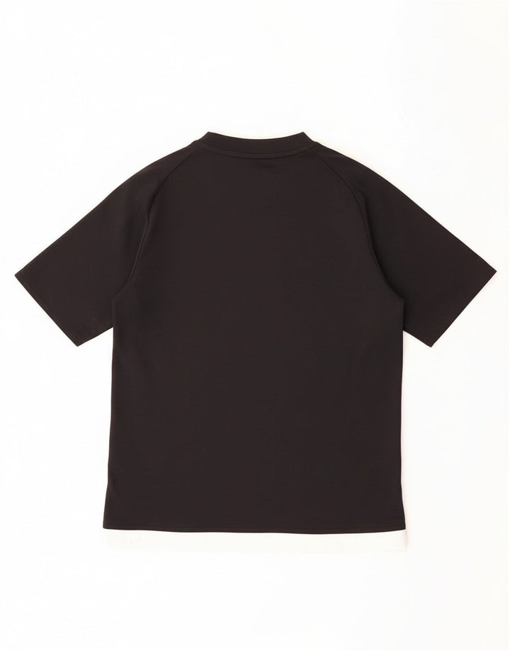 ADIDAS Boys Climalite T-Shirt Top 11-12 Years Black Polyester