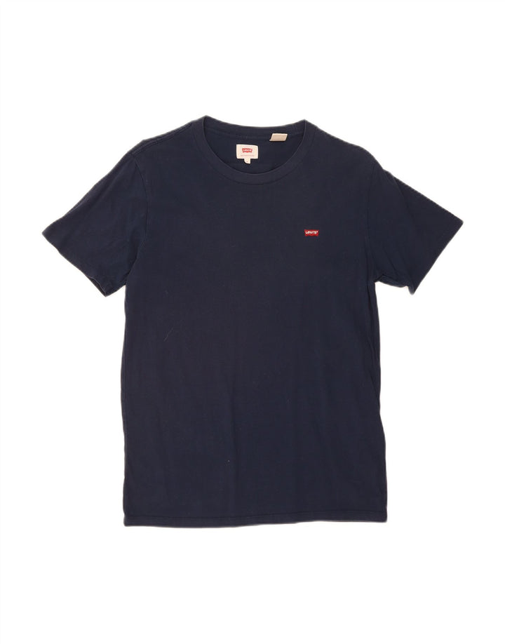 LEVI'S Mens Graphic T-Shirt Top Small Navy Blue Cotton