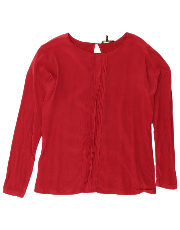 Massimo Dutti Womens Loose Fit Blouse Top UK 10 Small Red