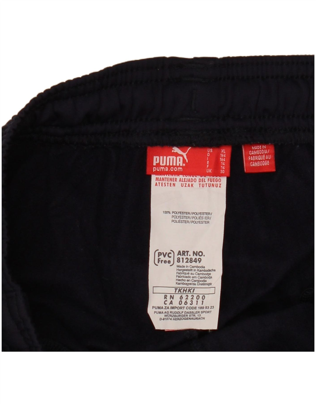 PUMA Boys Tracksuit Trousers 13-14 Years  Navy Blue Polyester