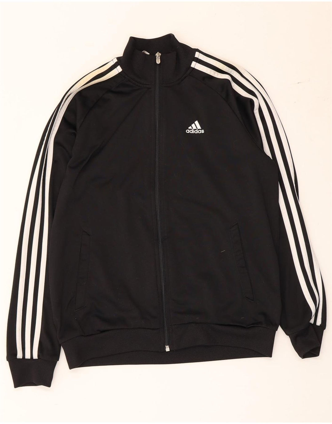 Adidas Boys Clima 365 Tracksuit Top Jacket 11-12 Years Black Polyester