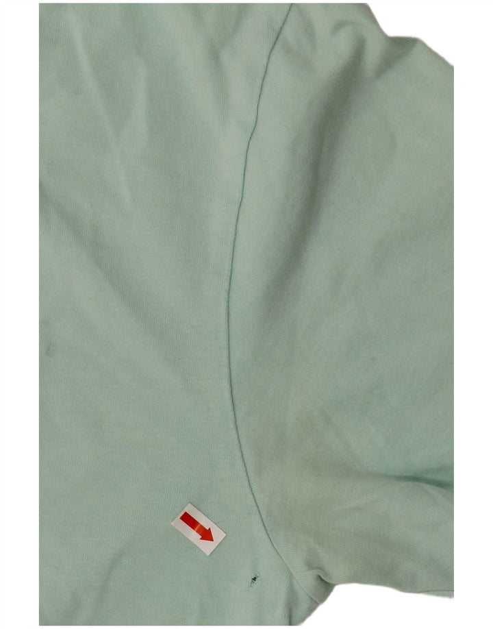 NEW BALANCE Womens Graphic T-Shirt Top UK 14 Medium Green Cotton