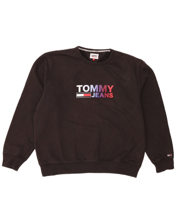 Tommy Hilfiger Mens Graphic Sweatshirt Jumper 2XL Black Cotton