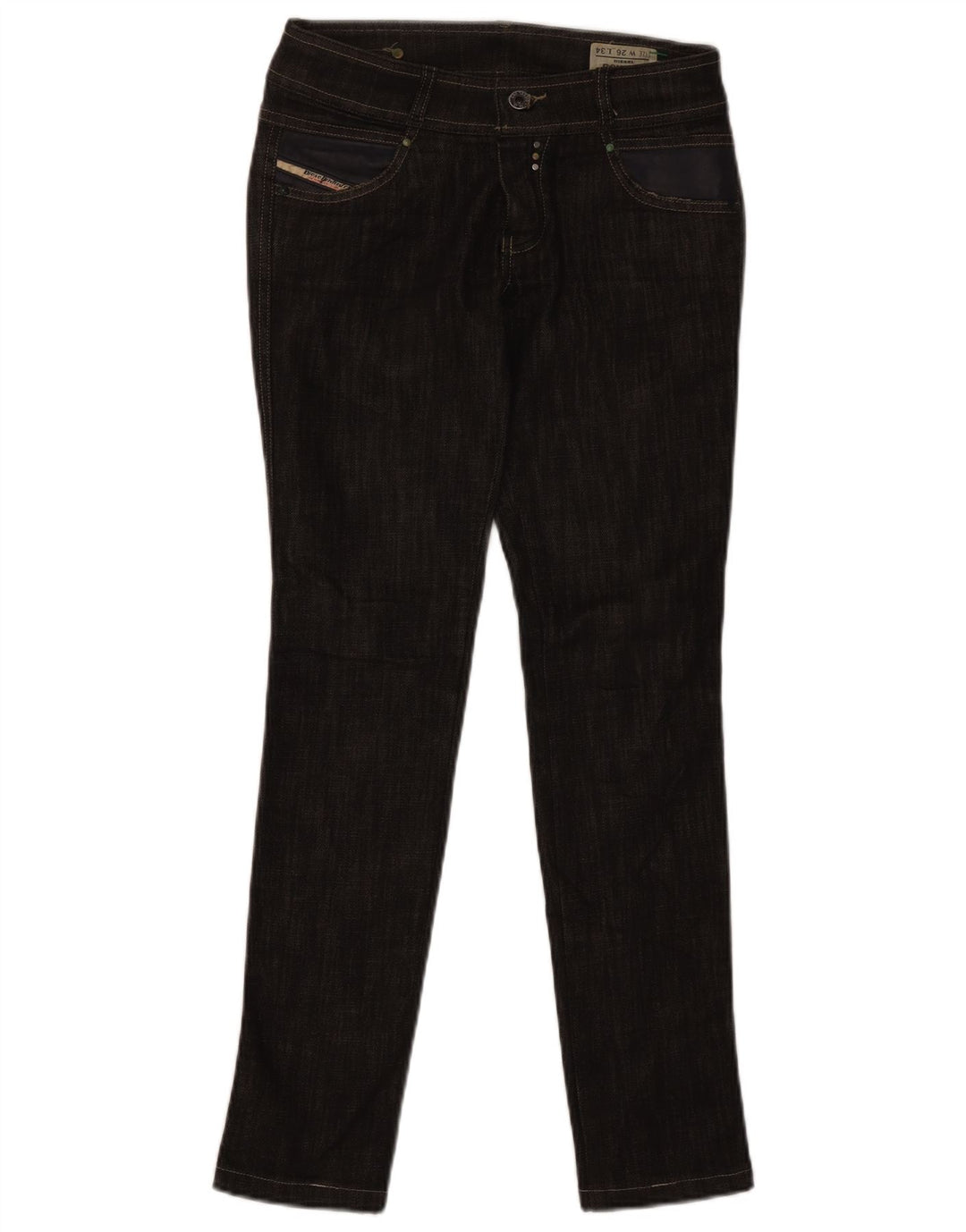 DIESEL Womens Slim Jeans W26 L29 Grey Cotton