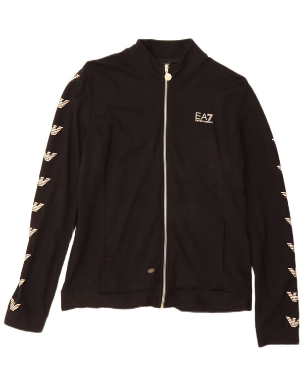 EMPORIO ARMANI Boys Graphic Tracksuit Top Jacket 15-16 Years XL Black
