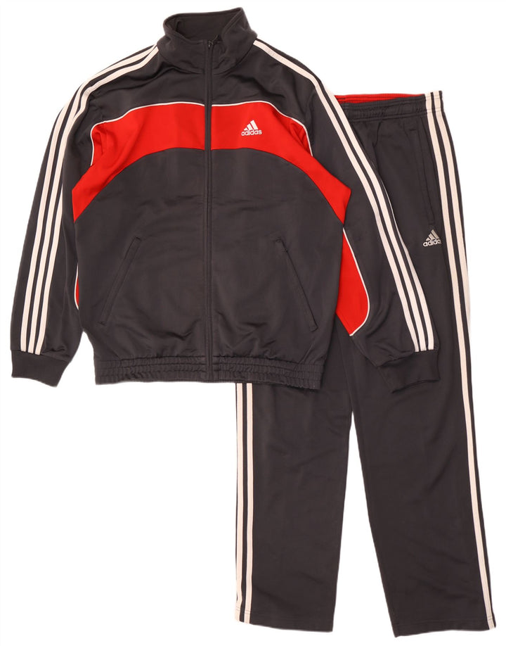 Adidas Mens Full Tracksuit UK 36/38 Small  Grey Colourblock Polyester