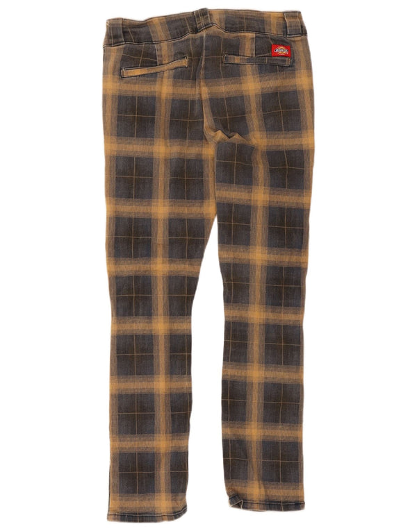 Dickies Mens Slim Chino Trousers US 5 Medium W27 L27 Blue Check Cotton