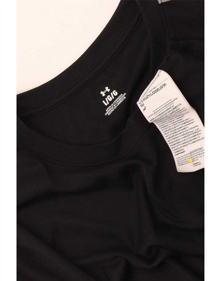 Under Armour Mens T-Shirt Top Large Black Colourblock Polyester