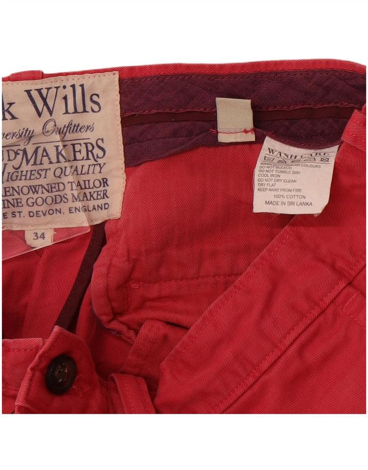 Jack Wills Mens Chino Shorts W34 Large  Pink Cotton