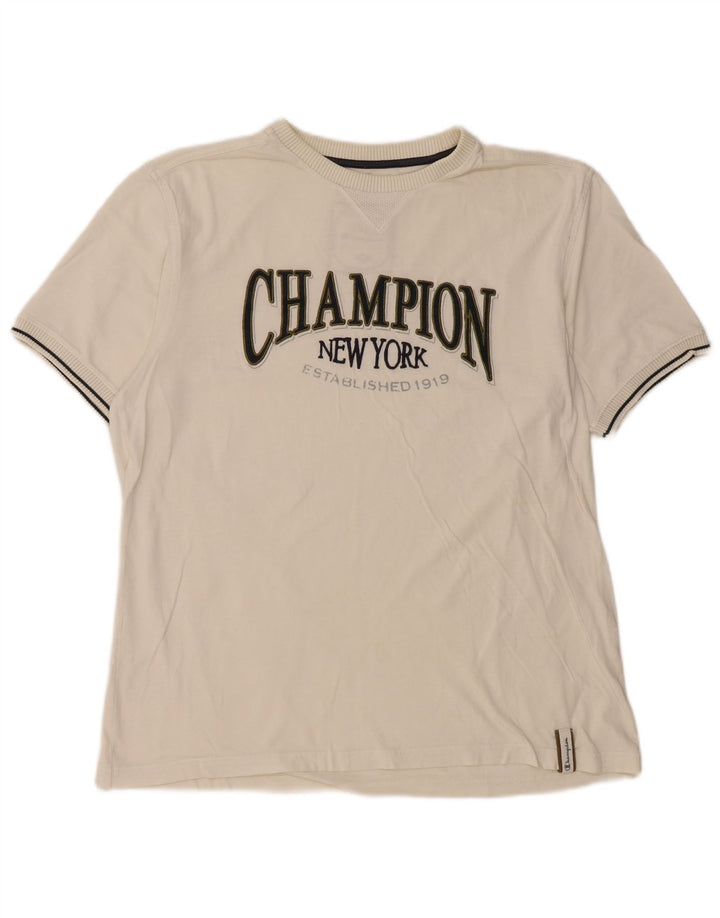 Champion Womens Graphic T-Shirt Top UK 18 XL White