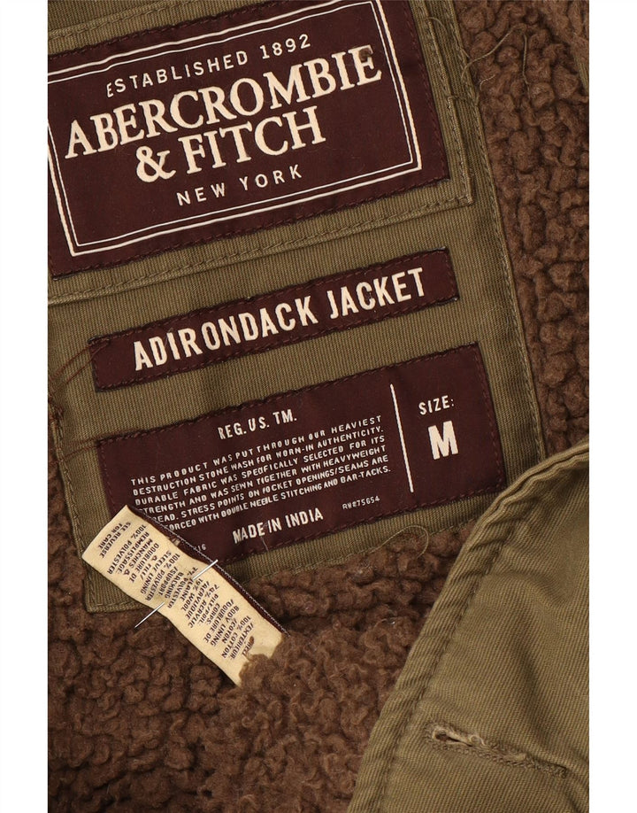 Abercrombie & Fitch Mens Sherpa Jacket UK 38 Medium Khaki Cotton
