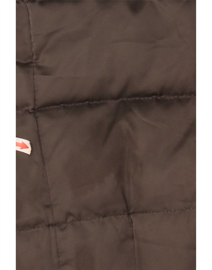 Zara Womens Hooded Padded Coat UK 12 Medium Brown Polyester