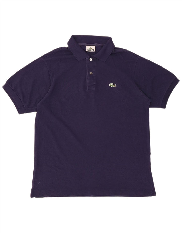 LACOSTE Mens Polo Shirt Size 4 Medium Navy Blue Cotton