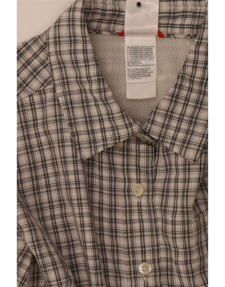 The North Face Womens Shirt UK 14 Medium Grey Check Polyester