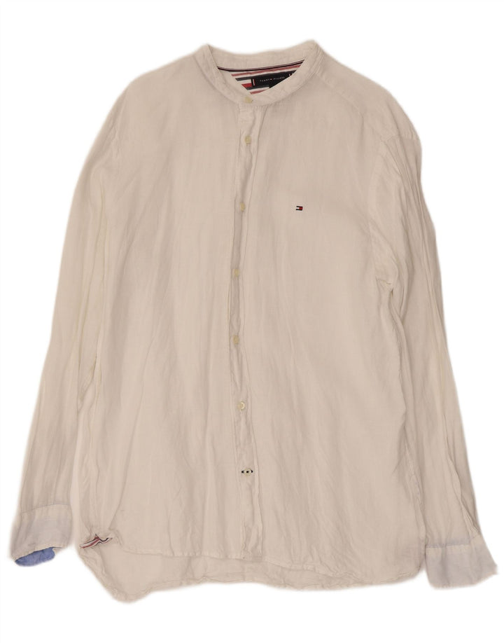 TOMMY HILFIGER Mens Regular Fit Shirt Large White Linen