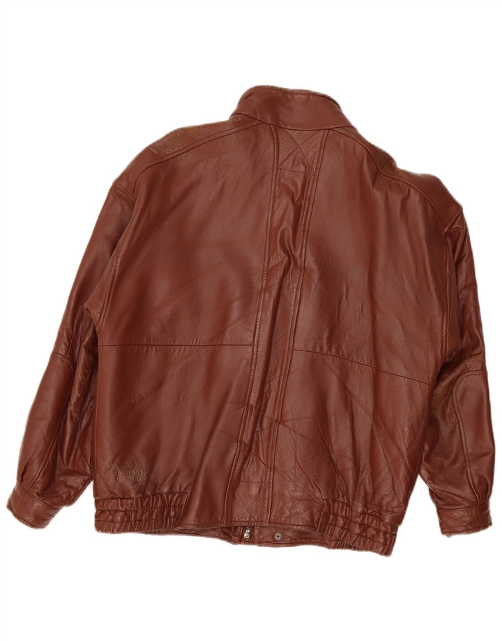 Vintage Mens Leather Jacket UK 40 Large Burgundy