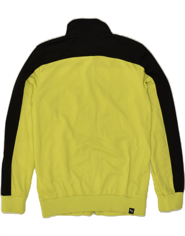 PUMA Boys Tracksuit Top Jacket 9-10 Years Medium  Green Colourblock | Vintage Puma | Thrift | Second-Hand Puma | Used Clothing | Messina Hembry 