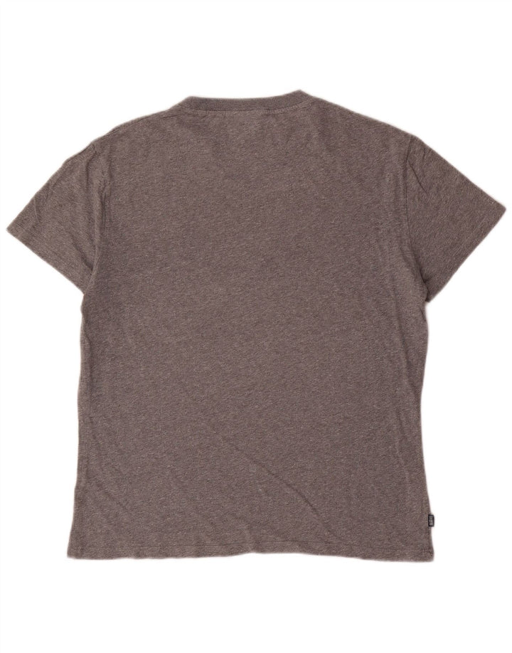 Superdry Womens T-Shirt Top UK 16 Large Grey Flecked Cotton