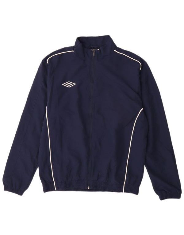 Umbro Mens Tracksuit Top Jacket Medium Navy Blue Polyester