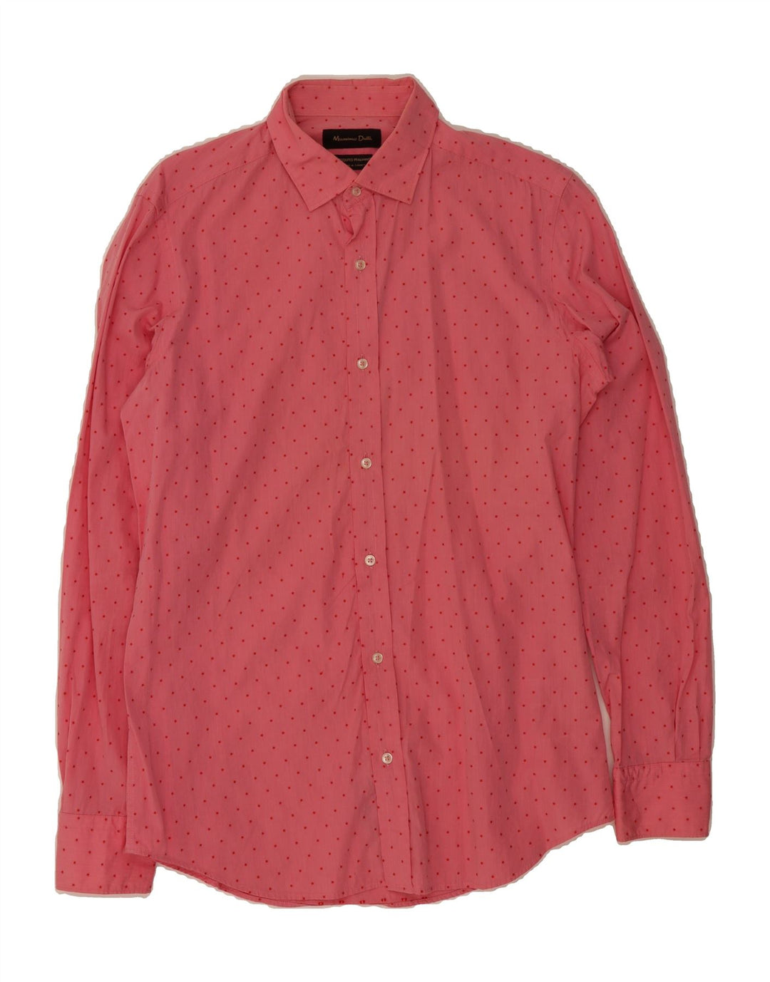 MASSIMO DUTTI Mens Shirt Small Pink Spotted Vintage Massimo Dutti and Second-Hand Massimo Dutti from Messina Hembry 