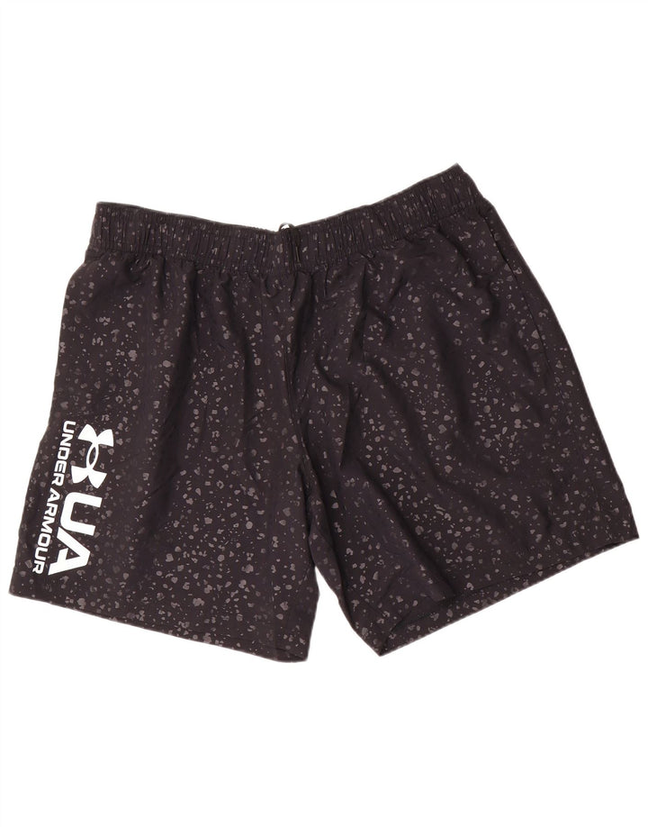 Under Armour Mens Graphic Sport Shorts 2XL Black Spotted Polyester