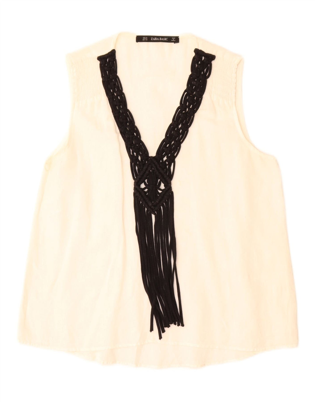 Zara Womens Sleeveless Blouse Top UK 6 XS White